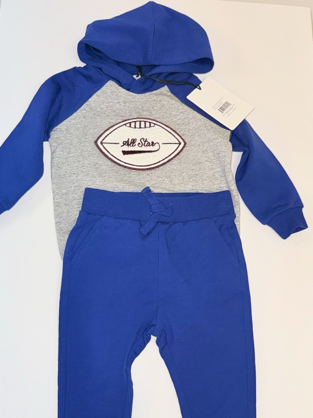 Blue & Gray 'All Star' Kids Hoodie Set by